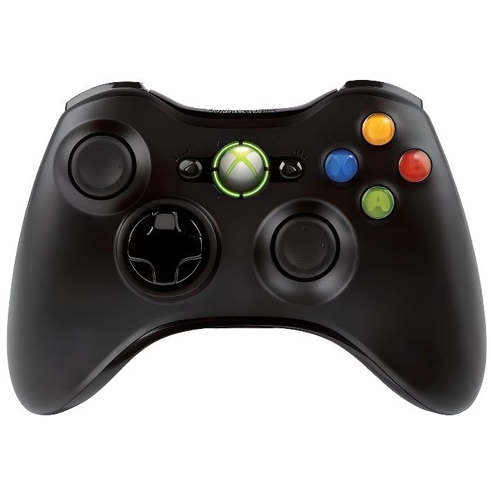 Manette sans fil noire Xbox 360