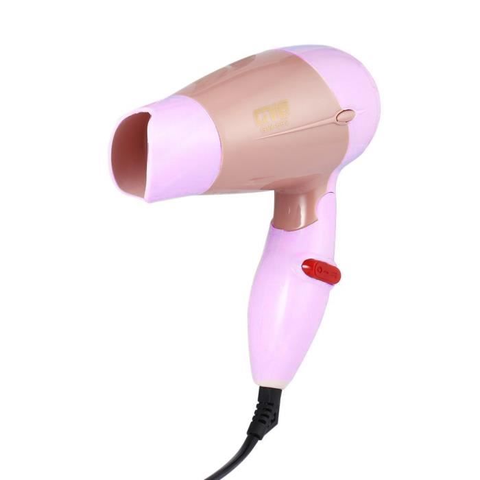 Rose-Sèche cheveux pliable à poignée compacte, 220V, 1000W, prise ue, faible bruit, vent chaud, longue durée