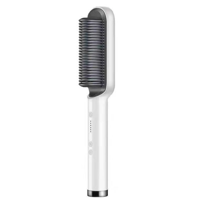 Couleur Produit 1-Blanc Brosse à cheveux professionnelle en céramique, lisseur électrique, brosse à barbe à c