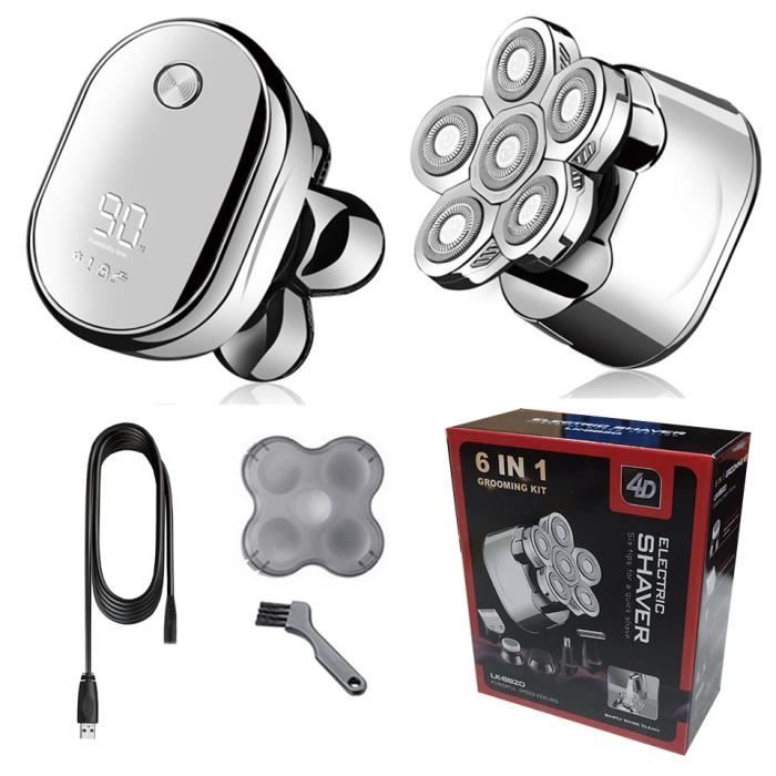 Standard avec boîte - Rasoir électrique 6 en 1 pour hommes, 6D, tête flottante, étanche, Rechargeable, rasoir