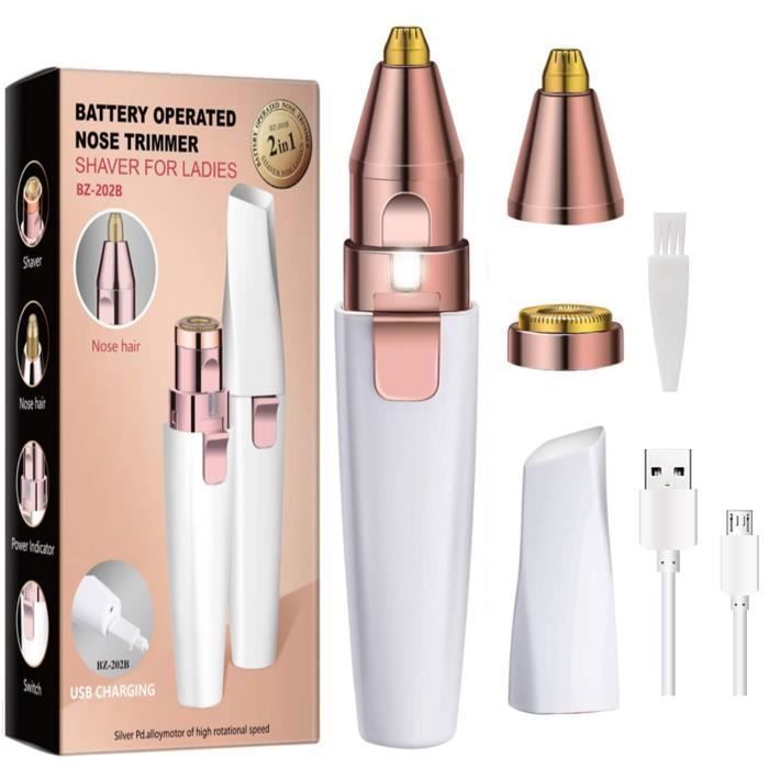 Blanc Tondeuse À Sourcils Électrique Rechargeable Usb 2 En 1,, Pour Femmes, Épilation Du Visage, Outil De Maq
