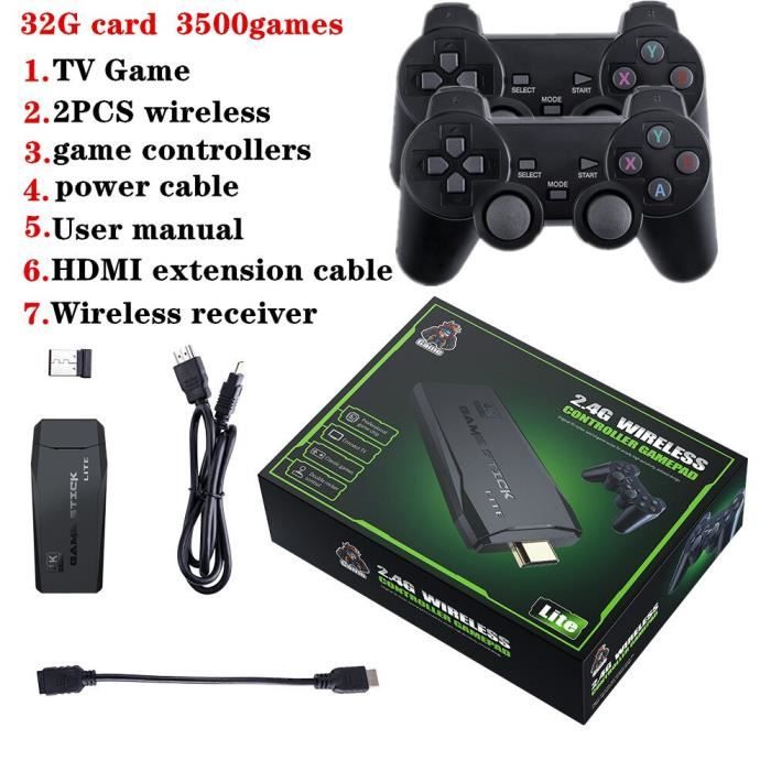 Carte 32G 3500Games - Mini Console de jeux vidéo Arcade 4K, 3000 +-10000 +, pour FC-Mame Family, supporte 2 j