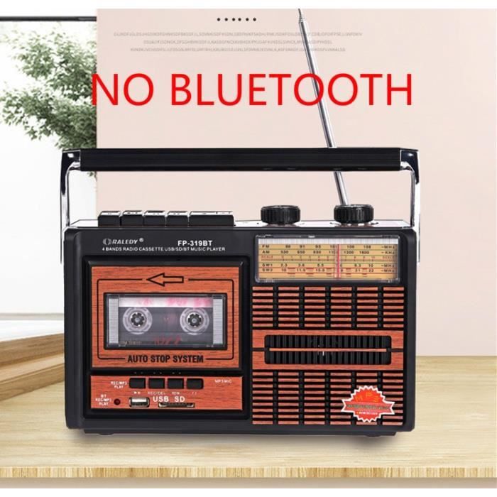 Pas de bluetooth - Magnétophone Portable AM FM SW rétro, prend en charge le haut-parleur Bluetooth sans fil,