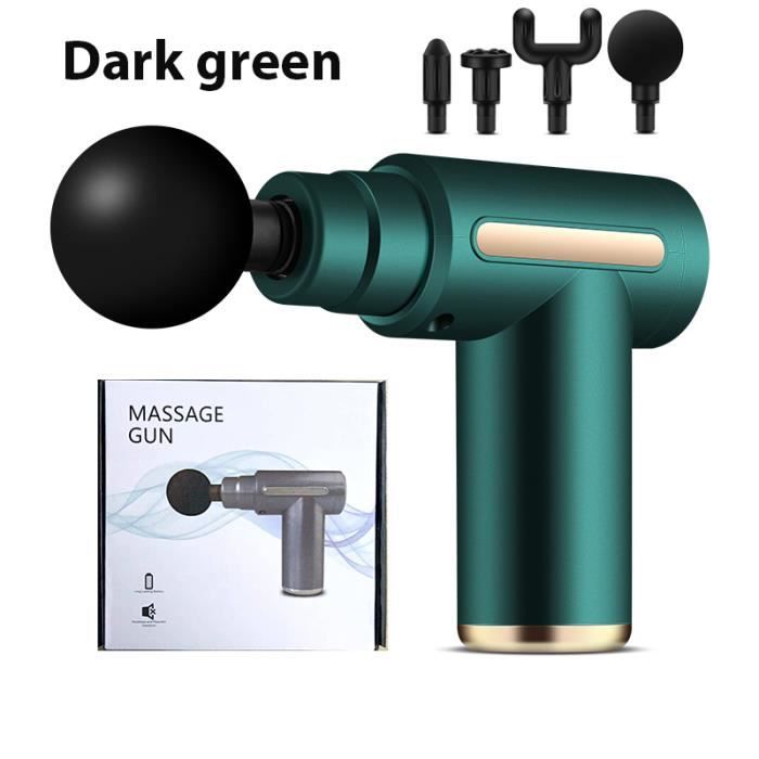 Vert foncé - Pistolet de Massage à Percussion des tissus profonds, masseur musculaire pour le soulagement de