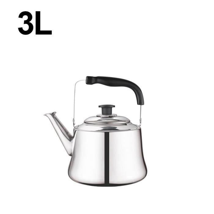 3l - Chaudière à eau en acier inoxydable 1-6L épaissir la théière sifflante pour cuisinière à gaz cuisinière