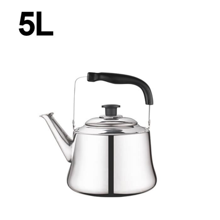 5l - Chaudière à eau en acier inoxydable 1-6L épaissir la théière sifflante pour cuisinière à gaz cuisinière