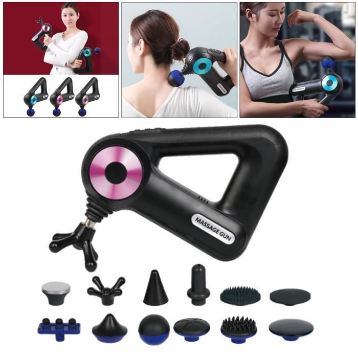 Rose rouge-Pistolet De Massage Électrique Portable, Appareil De Relaxation Des Muscles Du Corps, Jambes, Dos