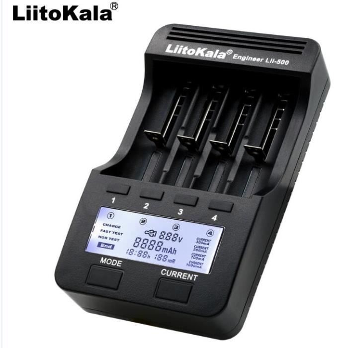 Chargeur Lii-500 - Liitokala Lcd 3.7v 18650 18350 18500 21700 14500 26650 Aa Nimh Batterie Au Lithium Chargeu