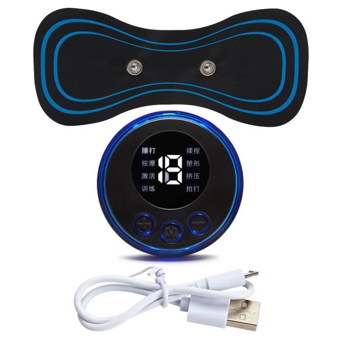1 jeu-Civière de cou EMS avec écran LCD, masseur électrique, 8 modes, patch de massage cervical, impulsion, s