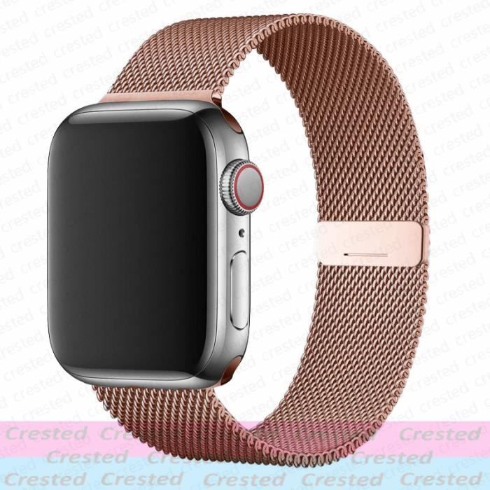 42mm 44mm 45mm - Série 4 Gold - Bracelet à boucle magnétique pour Apple watch, en acier inoxydable, pour iWat
