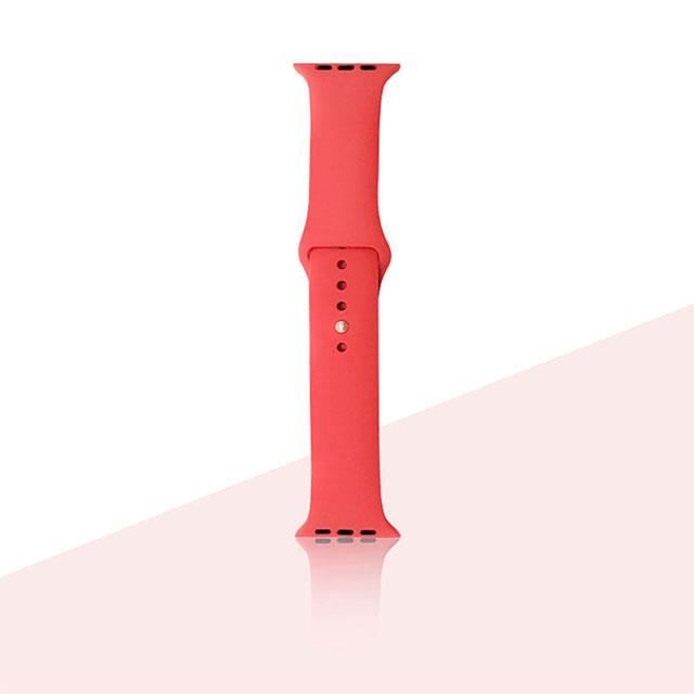 42 44 45mm ML - Rouge corail - Bracelet En Silicone Pour Apple Watch, Iwatch 7 6 Se 5 4 3, Bracelet De Montre