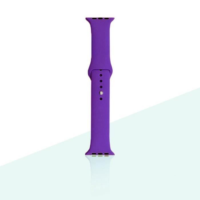 42 44 45mm SM - Violet - Bracelet En Silicone Pour Apple Watch, Iwatch 7 6 Se 5 4 3, Bracelet De Montre Apple