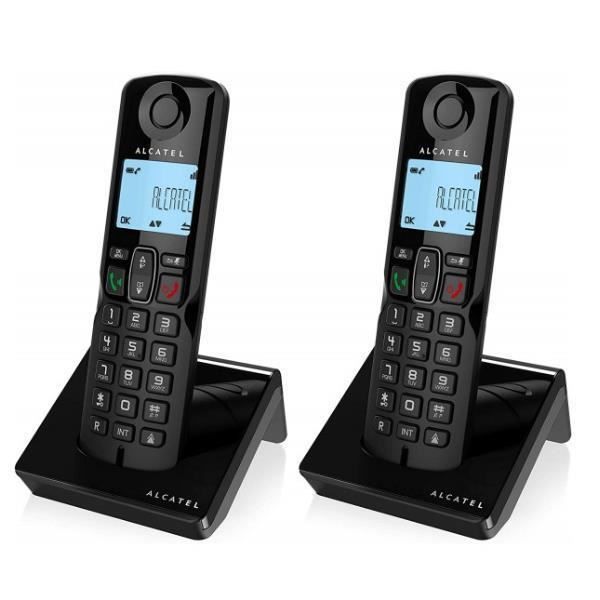 TÉLÉPHONIE, Téléphones, Téléphone sans fil, Alcatel S280 Duo Ewe Noir Caractéristiques sans fil Oui Mains libres Oui Prise en charge