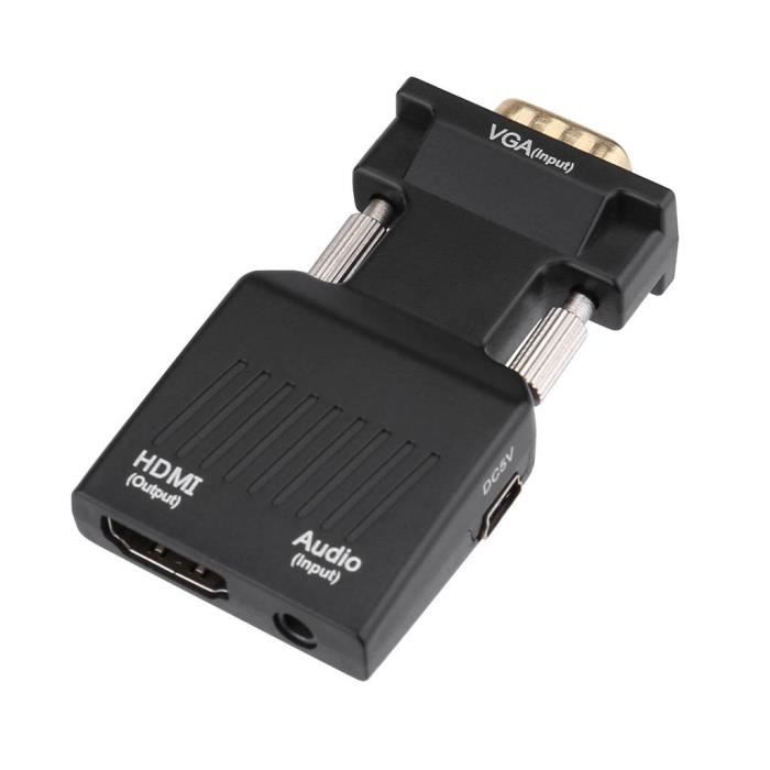 Adaptateur Vga Vers Hdmi Convertisseur Audio Vidéo Avec Câble Usb 3,5 Mm H132H