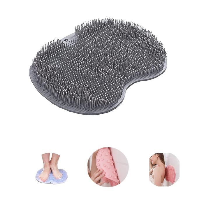 Brosse de massage pour pieds en silicone, tapis de bain antidérapant, tapis de bain pour soulager la douleur des pieds, Gris