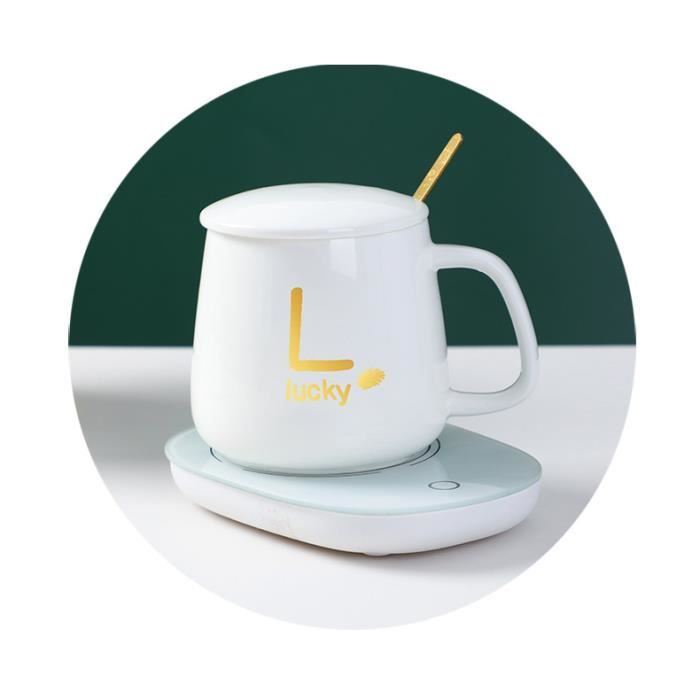55 degrés thermostat tasse coffret cadeau café lait tasse en céramique isolé tasse d'eau tasse chauffante tasse chaude (blanc)