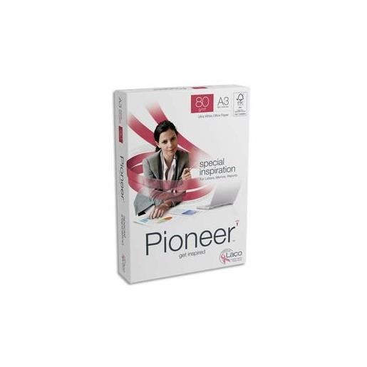Ramette de 500 feuilles A3 80g, papier sans chlore extra blanc Pioneer CIE 172.