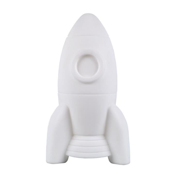 Veilleuse Enfant Rechargeable - Flow Amsterdam - Apollo La Fusée - Blanc - Mini (10x13x9 cm)