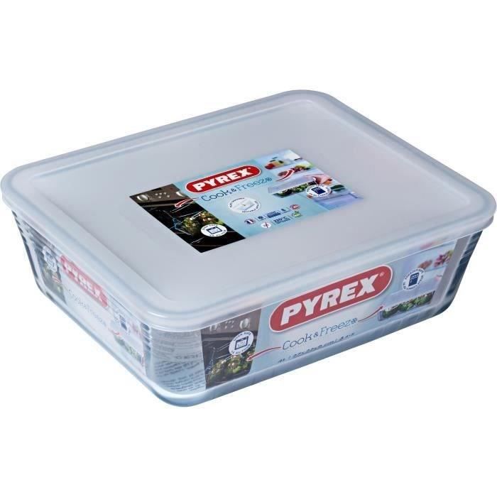 PYREX - Plat rectangulaire avec couvercle - 27cm * 22 cm - Pyrex Cook & Freeze - 244P000/7043 