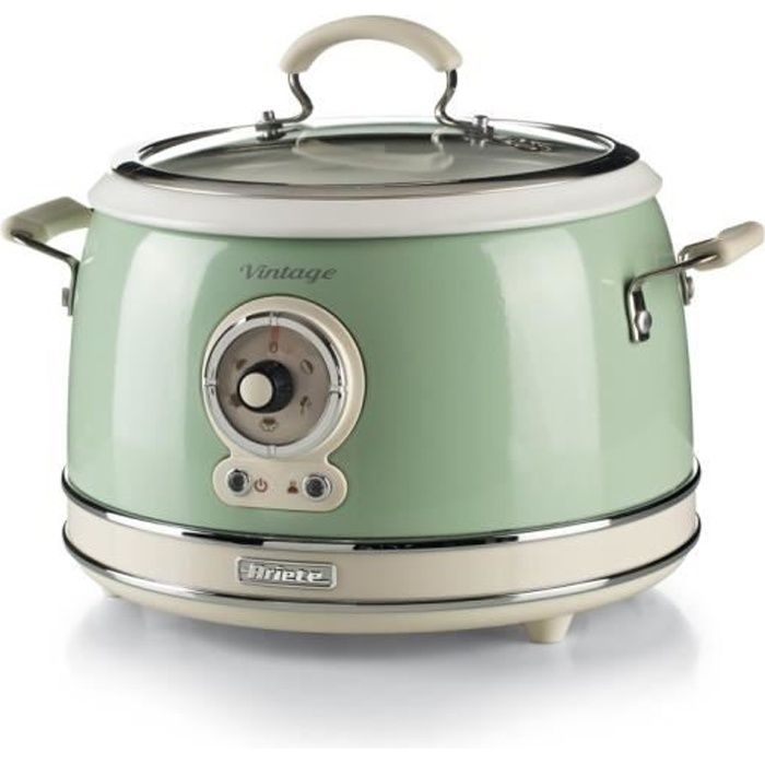 Ariete Vintage – Cuiseur à Riz et Autocuiseur Vapeur Multifonction – Vert Modèle 2904/2