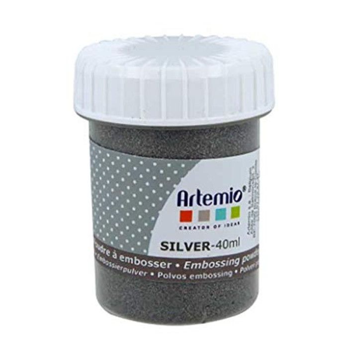 Poudre relief à embosser Argentée 40ml - Artémio