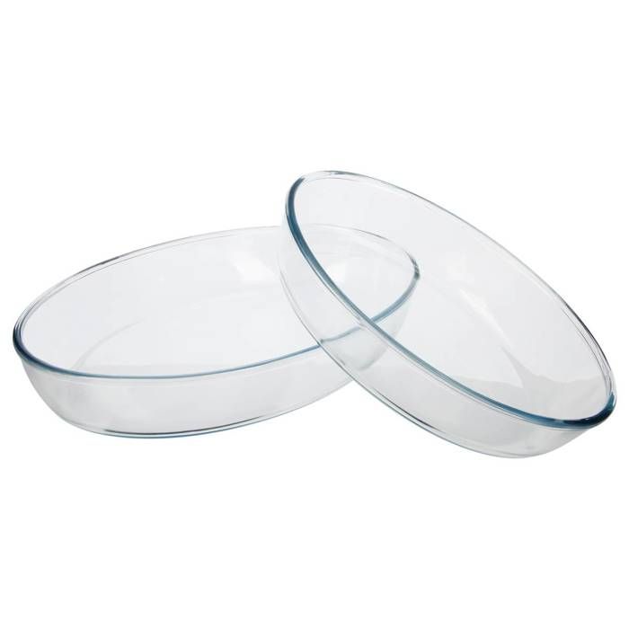 BORCAM Plats ovales 26 et 35 cm - Verre à feu - Lot de 2