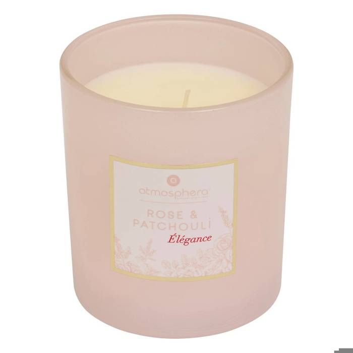 Atmosphera - Bougie Parfumée Rose et Patchouli dans Pot en verre 210 g