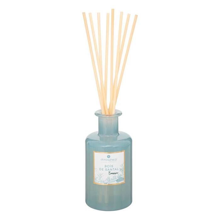 Atmosphera - Diffuseur de parfum Bois de Santal 200 ml avec 8 Bâtonnets en rotin Bois De Santal