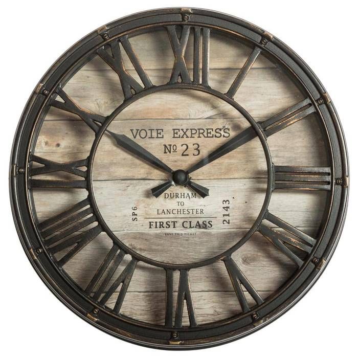 Atmosphera - Pendule style vintage D 21 cm Marron