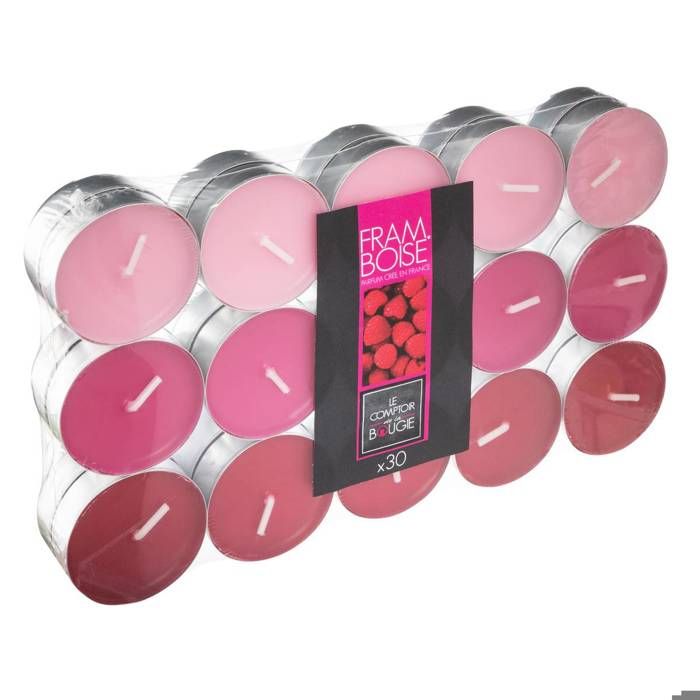 Atmosphera - Lot de 30 Bougies chauffe-plat parfumée framboise nina Framboise