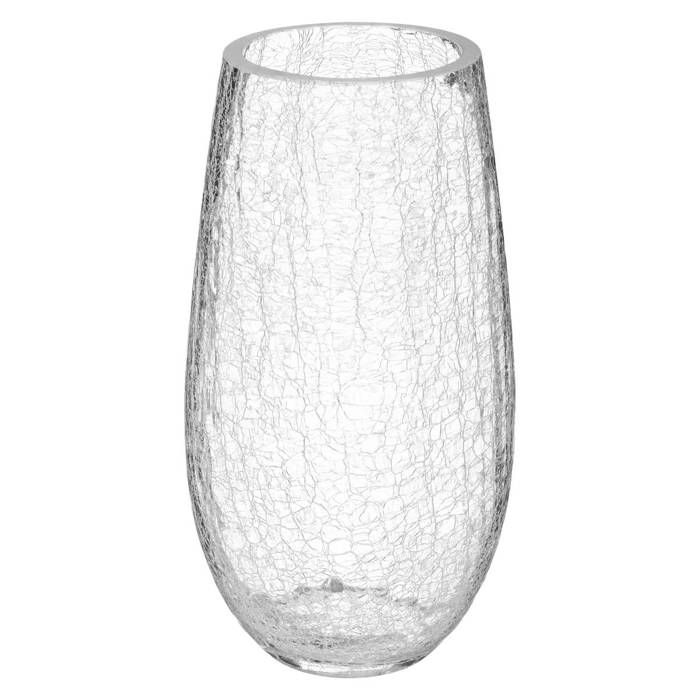 Atmosphera - Vase bombé en verre craquelé H 27 cm Verre