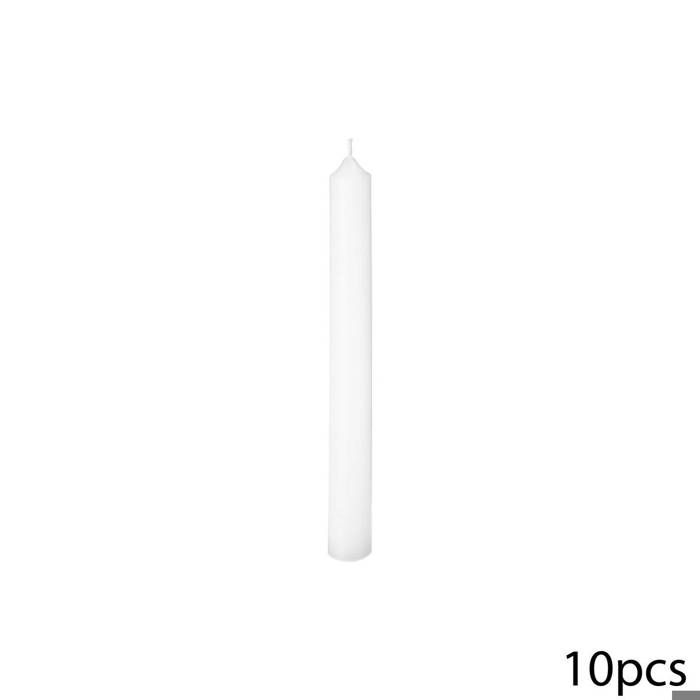 Atmosphera - Lot de 10 bâtons de bougies blancs 74G L, 25 x l, 2,1 cm Blanc