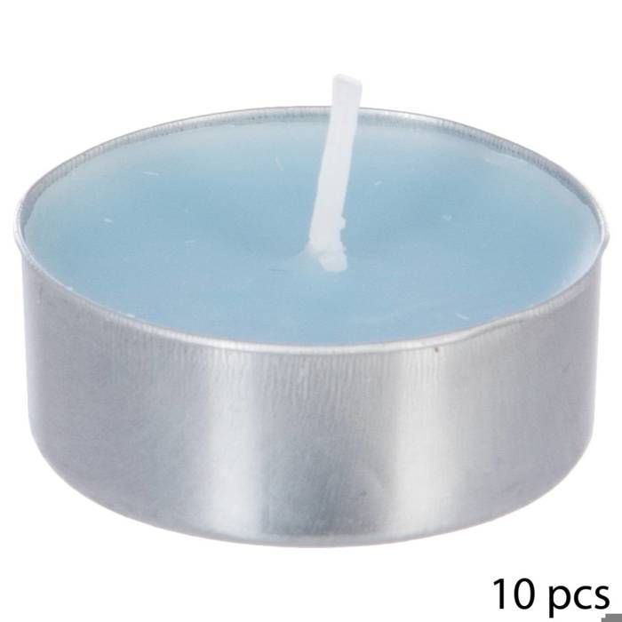 Atmosphera - Bougies CP parfumées fleur tiaré Thea X10 D, 3,7 x H, 1,5 cm Fleur De Tiaré
