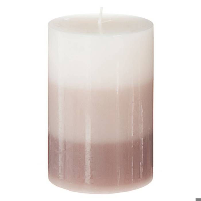 Atmosphera - Bougie tricolore parfumée vanille H10 D, 6,5 x H, 10 cm Violet