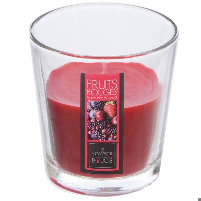 Atmosphera - Bougie verre parfumée fruits rouges 90G D, 7,3 x H, 7,5 cmCire : D, 5,7 x H, 3,5 cm Fruit Rouge