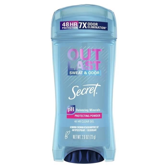 outlast secrète protection clear poudre parfum femmes gel anti-transpirant et déodorant 2.6 oz