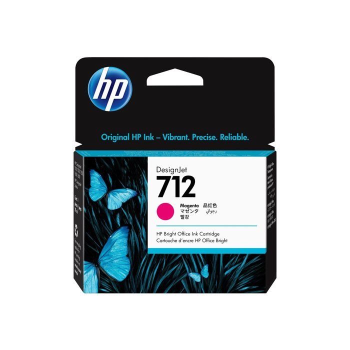 3ED68A Cartouche d'encre authentique HP 712 magenta de 29 ml avec encre HP d'origine