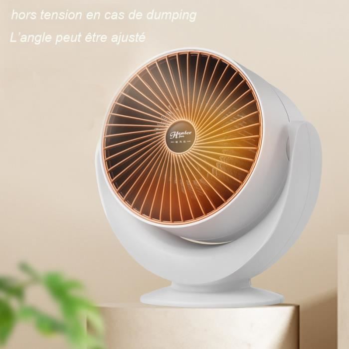 Ecent Chauffage Electrique Soufflant, Chauffage d'appoint 600W, Mini Radiateur Electrique convient pour Bureau/ Chambre/Salon(Blanc)
