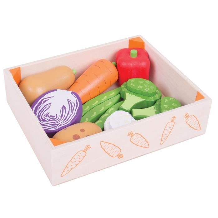 BigJigs Jouets - Imagination - cageot de légumes - Table d'activité - Jouet d'activité