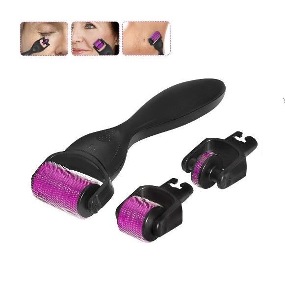 Dermaroller, Microneedle Derma Roller, iFanze Micro aiguille Roller, anti vieillissement 3 en 1 0.5mm 180 + 1.5mm 1200 + 1.0mm 600
