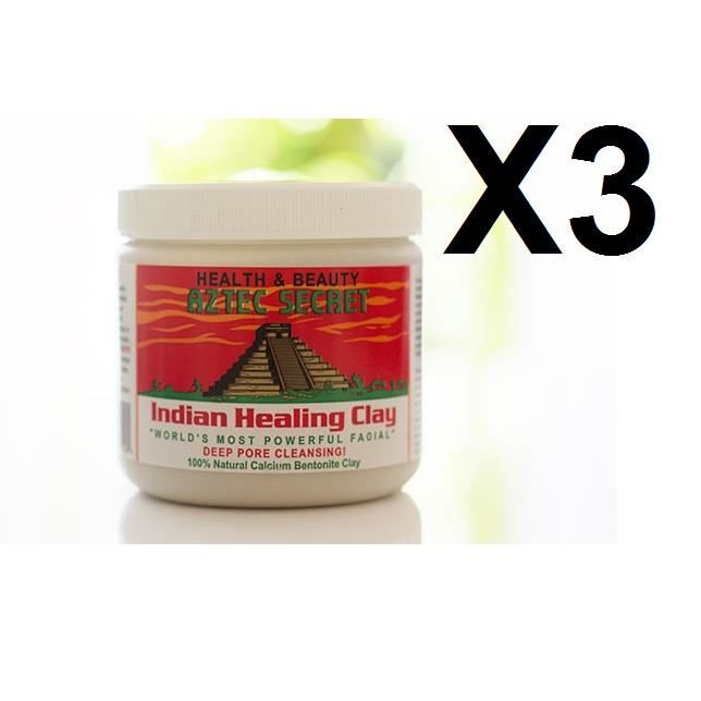 Lot 3 Aztec Secret aztèque Indien Secret Guérison Argile 454 g x 3 soins visage