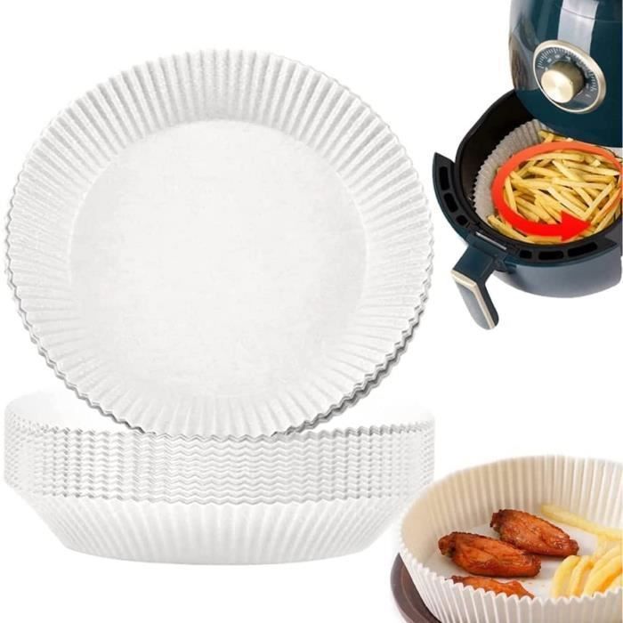 Lot de 50 feuilles de papier sulfurisé jetables pour friteuse à air, 16,3 cm, anti-adhésif, non perforé, pour cuisson au micro[977]