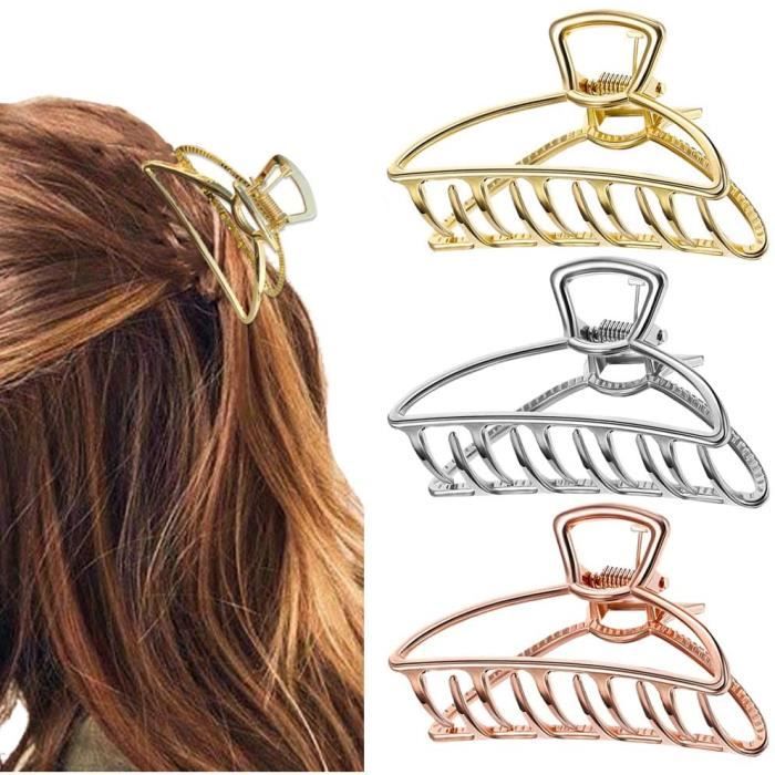 Grande Pinces a Griffe Cheveux Femme, 6 pièces Antidérapantes Griffe de Cheveux,Plastique Pince a Cheveux pour Femme,Sport, T[685]