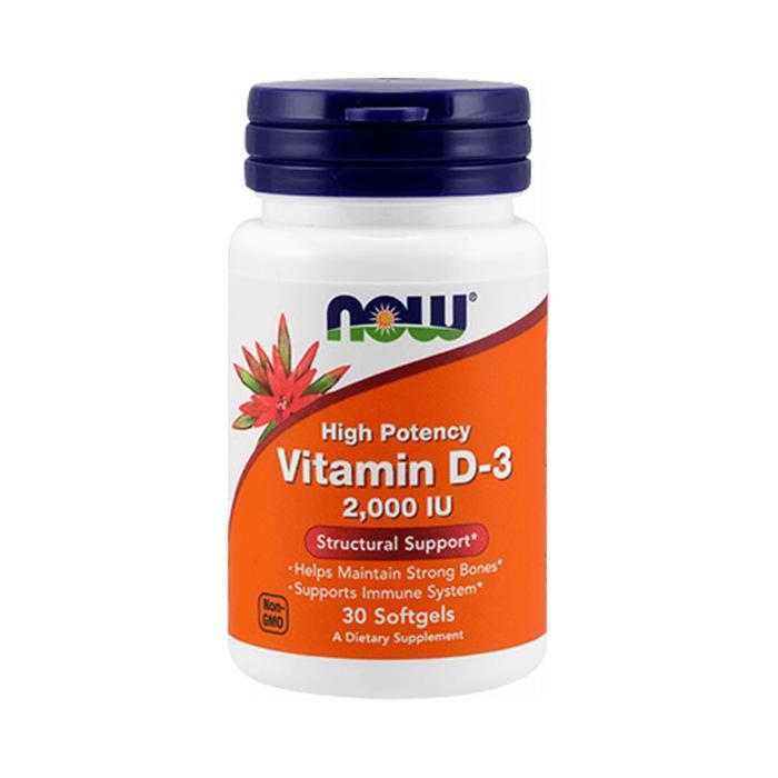 Vitamine D3 2000IU 30 caps Sans saveur Now Foods Pack Nutrition Sportive