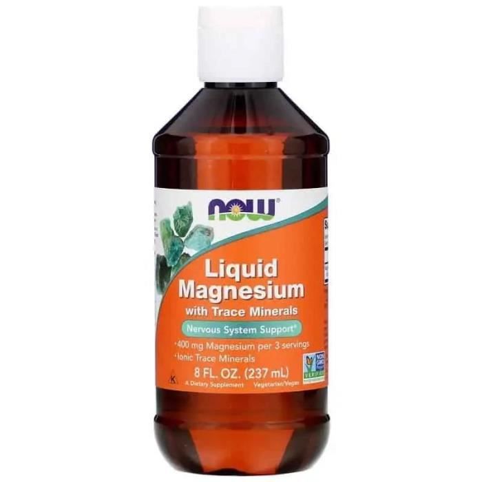 NOW FOODS Liquid Magnesium with Trace Minerals (Magnésium liquide avec oligo-éléments) 237ml