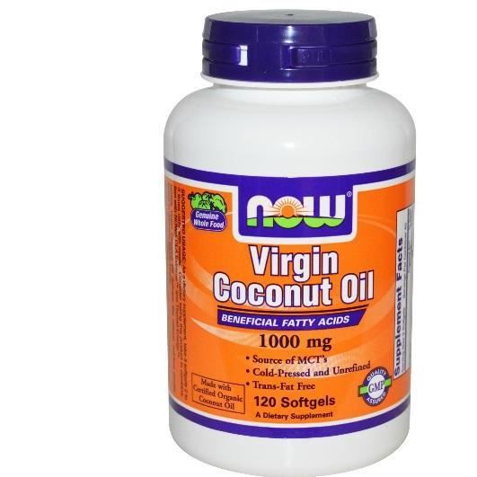 Now Foods, huile vierge de noix de coco,1 000 mg,120 gélules.