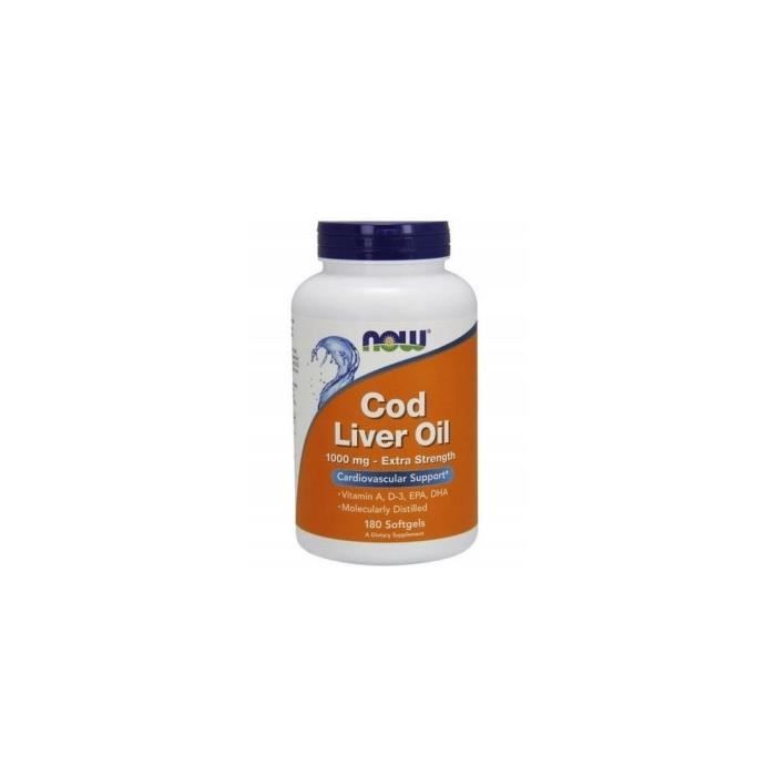 Compléments alimentaires Cod Liver Oil Extra Strength 1000 MG BI3920 , NOW Foods,
