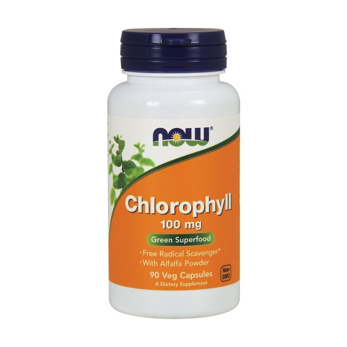 Now+Chlorophylle 100 mg avec luzerne 90 capsules