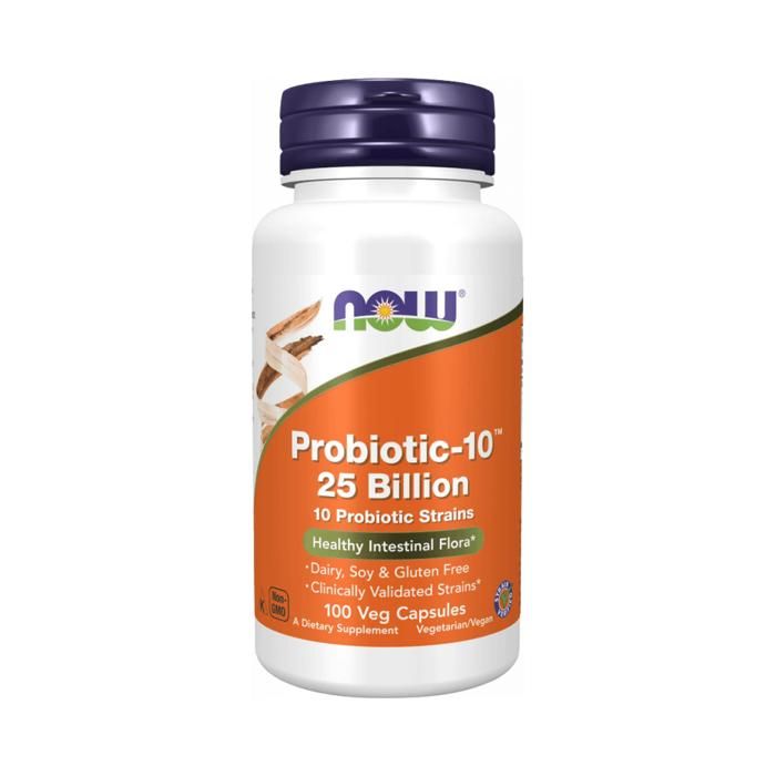 Probiotique-10™ 25 100 cap Standard Now Foods Pack Nutrition Sportive