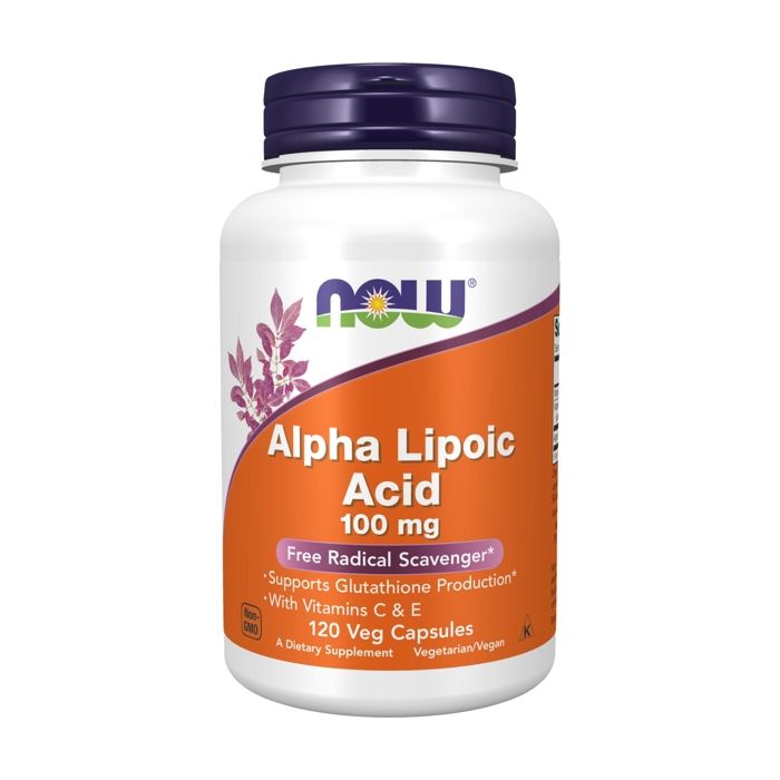NOW FOODS Alpha Lipoic Acid with Vitamins C and E 100mg (Acide alpha lipoïque avec vitamines C et E) 120 Gélules Végétariennes